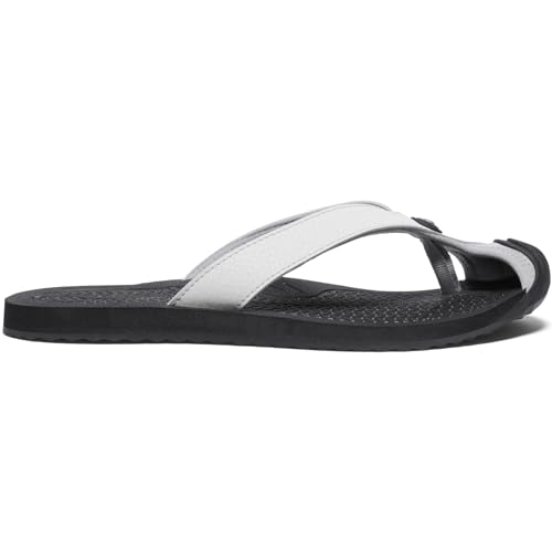 KEEN Women's Barbados Breathable Comfortable Sandals Toe Protection Flip-Flops, Vapor/Black, 8
