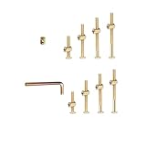Bronze 32Set Baby Bed Frame Bolts，Crib Screws Hardware Replacement Kit-M6x12mm/16mm/25mm/35mm/45mm/55mm/65mm/75mm Hex Drive Socket Cap Screws Barrel Nuts.