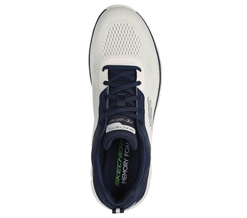 Image of Skechers Men's Track BROADER, Off White Engineered Mesh Pu Navy Trim, 8