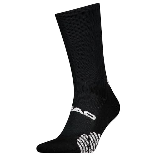 HEAD Padel Calzini Crew, Nero, 43-46 Unisex-Adulto