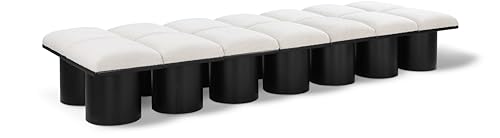 Meridian Furniture 466Cream-14D Pavilion Collection Art Deco Bench with Rich