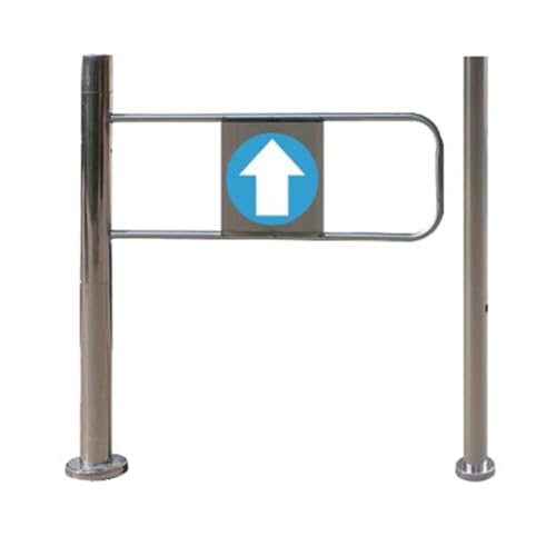 YJEUZCD Spring-Loaded Safety Swing Gate, Supermarket Entrance 1-Way Safety Door, Warehouse Pedestrian Automatic Closing Gate for Library Scenic Bar(Silver-L,100x97cm)