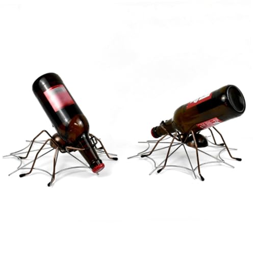 Soporte para botellas de vino diseño araña de hierro miniatura 6