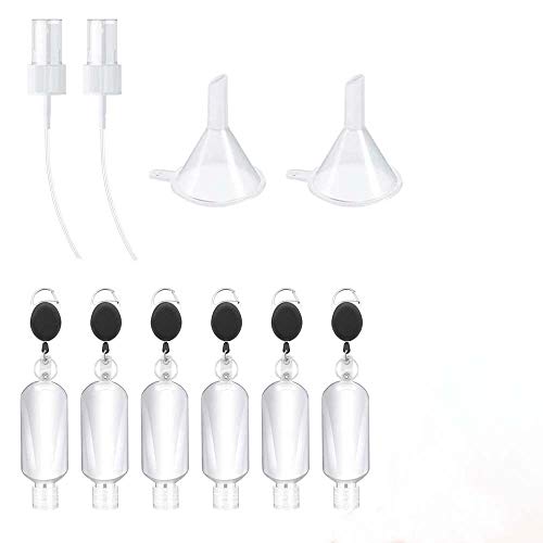 Preisvergleich Produktbild Reiseflaschen Set,Reiseflaschen Set mit Schlüsselanhänger,Auslaufsichere Leere Quetschbehälter,Auslaufsicher Plastikflaschen,Reiseflasche Flaschen,(50 ml, 6 Stück)