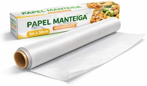 Papel Manteiga Antiaderente 5m x 30cm Rolo Culinário para Forno, ...