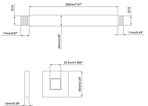 Kunmai Solid Brass Ceiling Mounted/Wall Mounted Shower Arm With Flange In Matte Black (Ceiling Mounted) #TOP5