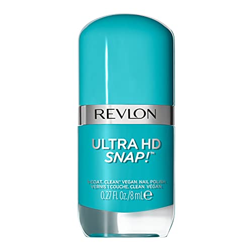 REVLON Ultra HD Snap Nail Color, Natural Rich Glossy Polish, 100% Vegan Formula, No Base or Top Coat Needed, 004 Blue My Mind, 0.27 fl oz