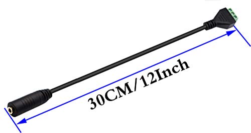zdyCGTime 3.5mm Screw Terminal Block Cable,3.5mm (1/8inch) female Stereo Audio Female to 3 Pin/Way Female Bolt Screw AV Headphone Type Adapter Cable.(30CM/2Packs) - Image 2