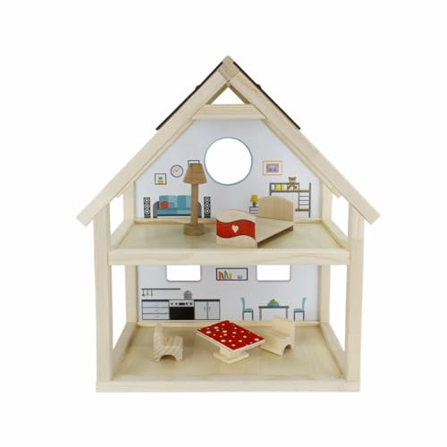 Maison de jeu en bois naturel d'origine durable avec finitions soignées pour architecture extérieure
