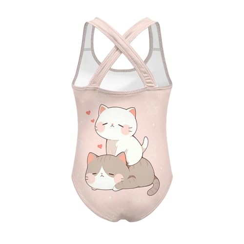 Image of One Piece Swimsuit Girls Cross-Back Bathing Suit 5-14Y Kids Swimwear Cute Swimsuits Sleeveless Bathing Suits