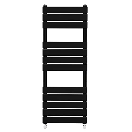 NRG 1200 x 450 mm Designer Flat Panel Heated Towel Rail Radiators Black Bathroom Radiator