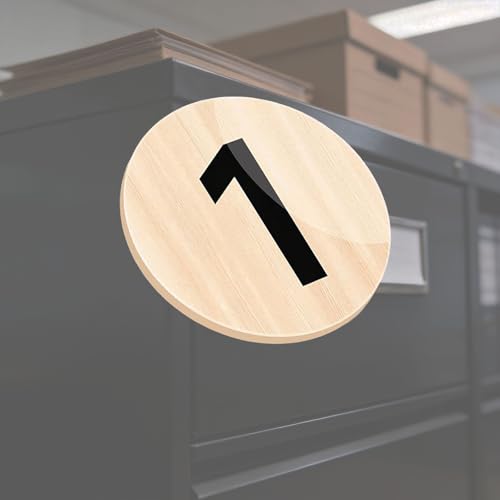 Étiquettes numériques en acrylique grain de bois 8 cm numéro 1 à 25