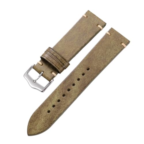 Bracelet montre cuir vachette 22mm rétro cousu main étanche universel pour homme et femme