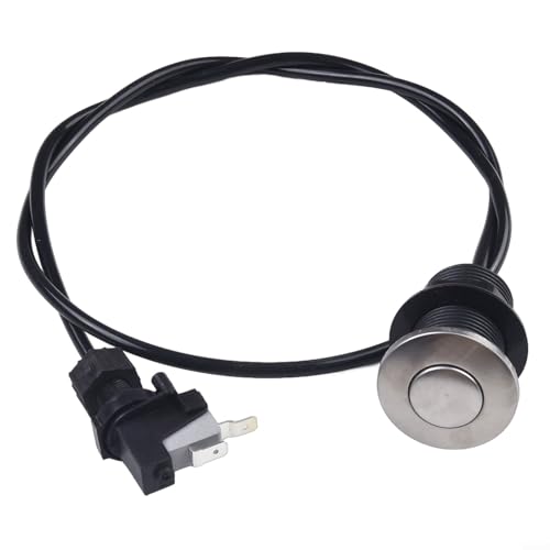 Besttoolifes Kit de commutateur d'air pour déchets avec bouton autobloquant, 16 A 125-250 V, ABS PVC et acier inoxydable, pour broyeurs de déchets, spas, piscines et équipements de nettoyage (32 mm