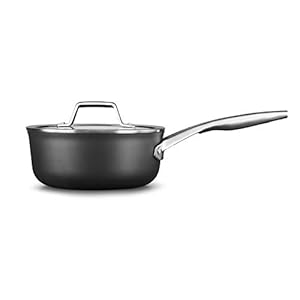 Calphalon Premier Hard-Anodized Nonstick 2.5-Quart Saucepan with Cover, Black
