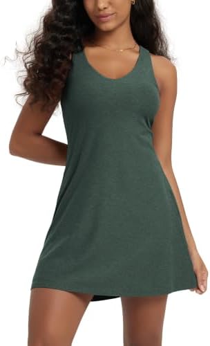 ODODOS Women's Cloud Feeling Racerback Tennis Dress with Separate...