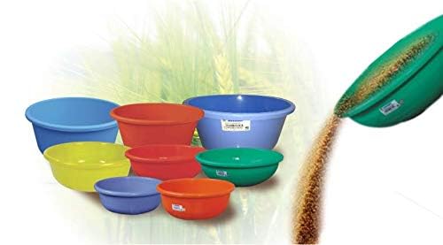 Image of Plastic Multipurpose Tub 12.5 LTR Deep | Strong & Durable Round Utility Container for Home Kitchen Bathroom Garden & Outdoor Use | Lightweight Plastic Tub in Orange & Blue