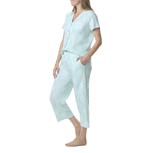 Image of Karen Neuburger Women's Short Sleeve Girlfriend Capri Pajama Set