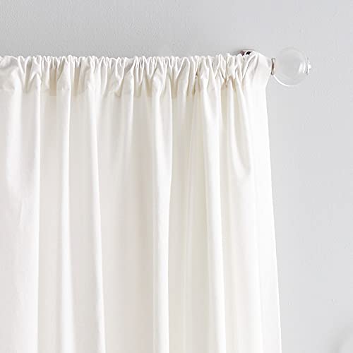 Peri Home Semi-Sheer Chenille Rose Rod Pocket Window Curtain Panel Pair, 84", White