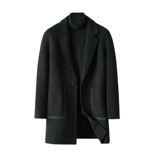 Trench en laine double face homme - Manteau mi-long col veste automne hiver