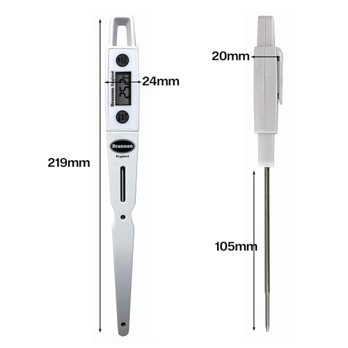 Brannan Instant Read Meat Thermometer Digital Probe - Waterproof Thermometer for Fast Temperature Monitoring - Ideal Temperature Probe