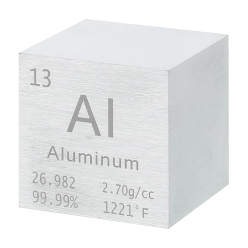 Image of uxcell Aluminum Cube, 1.5 Inch High Density Metal Element Cube Metal Density Cube for Chemical Elements Collection Science Education Experiment Application, Silver