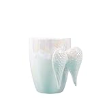 14oz Winged Angel Mug , Creative Wings Ceramic Coffee Cup Mugs, A Good Omen Coffee Mug , Porcealin Cup Angel gifts for Girl Women,bridesmaid gifts,Mother's Day Gifts Mug (white)