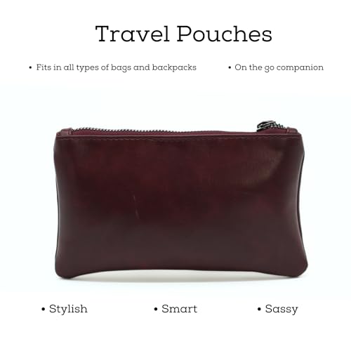 Image of VISMIINTREND Stylish Wine Gradient PU Pencil Pouch for Girls - Waterproof, Durable Zipper Case for Office Supplies and Return Gifts