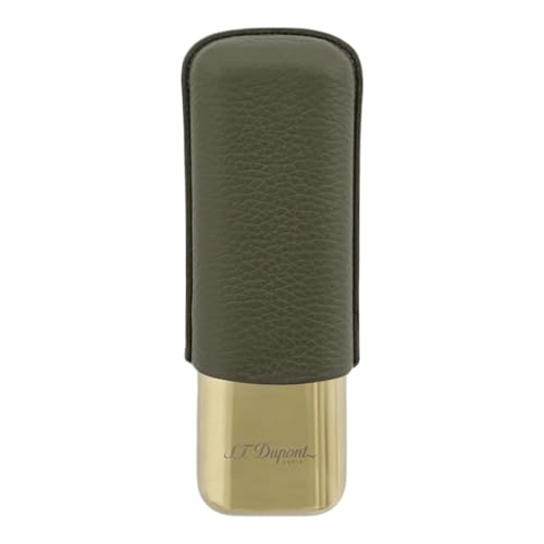 Étui à cigares S.T. Dupont base métal rigide rigoureuse finition or et kaki mat