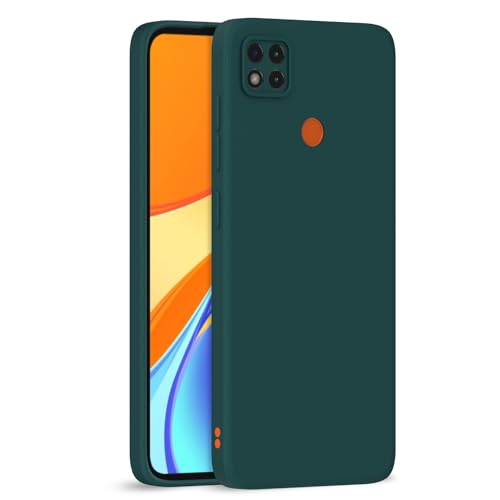 Image of Outlouders Back Cover for Redmi 10A / 10A Sport /Redmi 9 /9 Activ / 9C / Poco C31 | Camera Protection | Durable Soft Matte Silicone Bumper Case (Green)