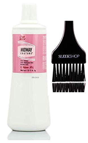 Wella MIDWAY COUTURE Creme Developer, 13 Volume, 4% (w/Sleek Tint Brush) Mid Way Cream Peroxide (946.4 ml / 32 fl oz. liq)