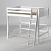 Camaflexi Panel Style Solid Wood High Loft Bed, Full, Side Angled Ladder, White