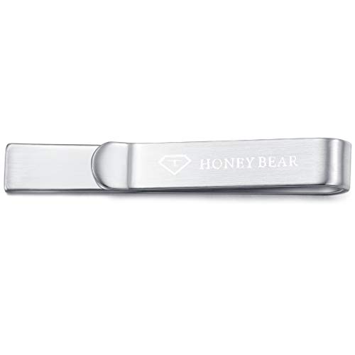 Pasador de corbata estrecho con inicial W de acero cepillado 2
