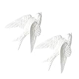 ORFOFE Escultura de Golondrinas para Pared 3D de Resina Blanca Decoración Colgante para Dormitorio y Salón Figuras Artísticas de Pájaros Voladores Tamaño Pequeño 115 X 86 X 15 CM
