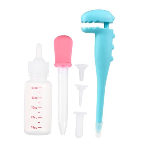 TOBBOMEY Kit de Biberones para Mascotas Recién Nacidas con Tetinas Avanzadas Diseño Ergonómico para Alimentación de Cachorros Gatitos Conejos y Otros Pequeños Animales para Leche y Líquidos