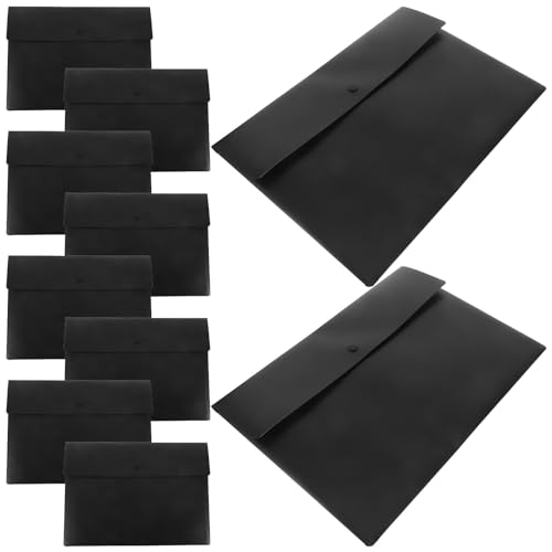 Pochettes Plastiques A4 à Bouton POPETPOP Lot de 10 Chemises Noir