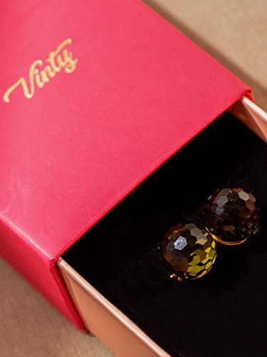 Image of Crystal Earrings for Women, Sparkly Austrian Crystal Disco Ball Earrings, 18K Gold Plated Post Drop Earrings with Colorful Spheres, Hypoallergenic & Lightweight, Ideal Gift for Her