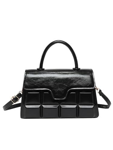 MakeMeChic Women's PU Leather Crossbody Bag Top Handle Shoulder Handbag with Adjustable Strap