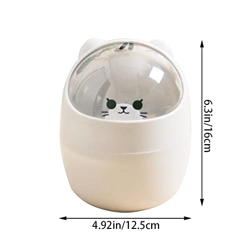 Haowul Desktop con Coperchio, Cestino Mini Kawaii