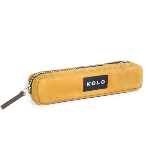 Image of Kolo Parker Mini Pen, Pencil and Marker Case, Compact and Lightweight, Waxed Canvas, Ochre