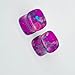 Handcrafted Purple Turquoise Black Veining Stone Double Flared Cushion Shaped Ear Plugs | Stone Body Piercing Jewelry | Unique Handmade Stone Gauges for Stretched Ears (6 mm (2 g))