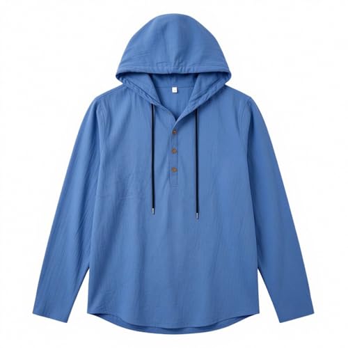 Chemise décontractée homme manches longues vêtement quatre saisons bleu L
