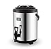 Seau à thé au Lait en Acier Inoxydable à Double épaississement avec Robinet Seau à usages Multiples Chaud et Froid Commercial adapté au Restaurant Factory School (Color : Black, Size : 10)