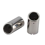 Trintion 2 Stück Auspuffblende Chrom Auspuffblende Endrohr Auspuff Edelstahl Auspuffendrohr 70mm Auspuff Endrohrblende Universell Schalldampf Endrohr Endrohre Endrohrblenden