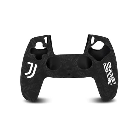 Juventus Silikon Skin Black + Dual Color Thumb Grip Ps5 Silikon Cover PS5 Controller Skin Schutzhülle, Thumb Grip für PS5, Schutzhülle Cover