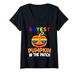 Photo Gallery donna la zucca gayest nella toppa lgbtq halloween gay rainbow maglietta con collo a v Photo Gallery donna la zucca gayest nella toppa lgbtq halloween gay rainbow maglietta con collo a v