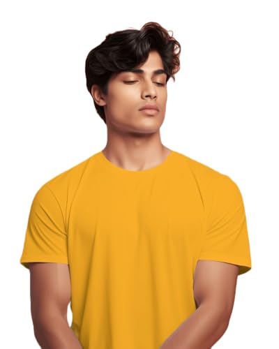 Image of DRIP Men's Solid Cotton Round Neck Half Sleeve T-Shirt