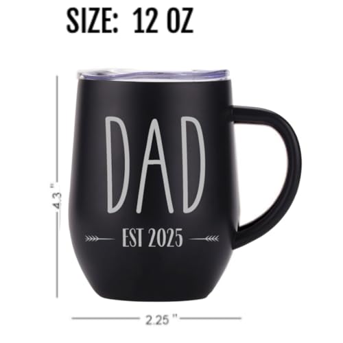 Pregnancy Gift Est 2025- Mom and DAD Est 2025 ENGRAVED Stainless Steel Coffee Tumblers - Gift Set for New Parents to Be - Mom and Dad Mugs for Expecting Parents - Image 5