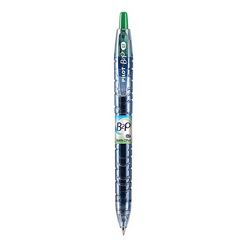 Pilot B2P, Recycled Bottle 2 Pen, Retractable Gel Ink Rolling Ball Pens, G2 Ink, Fine Point, 0.7mm, Green Ink, Single Pen