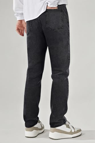 Mens Slim Fit Jeans Stretch Grey Denim Pants for Men Slim Leg 35x303